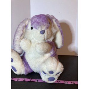 VTG T L Toys Frosted Lavender Easter Bunny Soft Plush Stuffed Leather Feet Nose